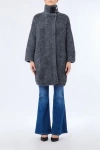 Liu •jo Buckle-collar Coat In Gray