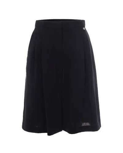 Liu •jo Liu Jo Women's Pleated Midi Skirt In Black