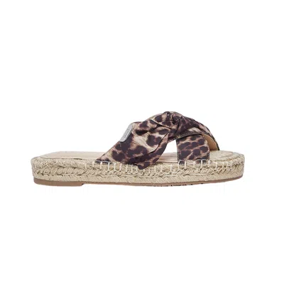 Liu •jo Liu Jo Women's Sandals Paros 03 Espadrillas With Fascette Incrociate Animalier And Sole In Corda In Multi
