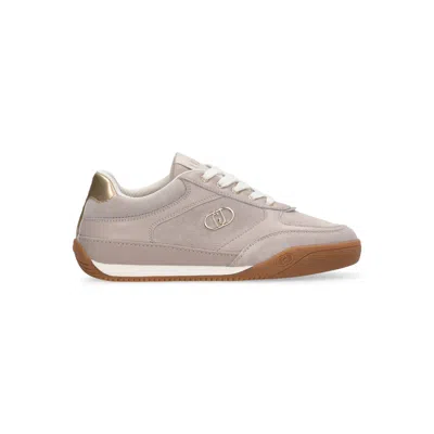 Liu •jo Liu Jo Women's Sneakers Lewis 01 In Suede And Leather With Monogram Logo And Tortora Bicolor Sole In Gray