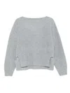 Liu •jo Wool-cashmere Blend Gray Sweater With Relaxed Fit In Gray