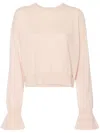 LIU •JO WOOL AND CASHMERE SWEATER WITH PUFF SLEEVES