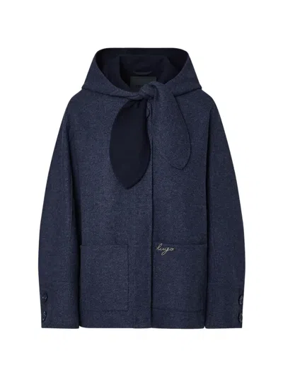 Liu •jo Wool Blend Coat In Blue