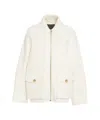 Liu •jo Wool Blend Jacket With Fringes In White