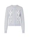 Liu •jo Wool Cardigan With Argyle-pattern In Blue