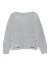 Liu •jo Wool-cashmere Blend Gray Sweater With Relaxed Fit In Gray