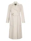 Liu •jo Belted Coat With Long Sleeves In Neutral