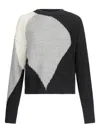 Liu •jo Liu Jo Color-blocked Geometric Knit Sweater In Multi