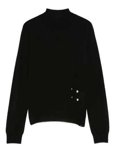 Liu •jo Wool Turtleneck Sweater In Black