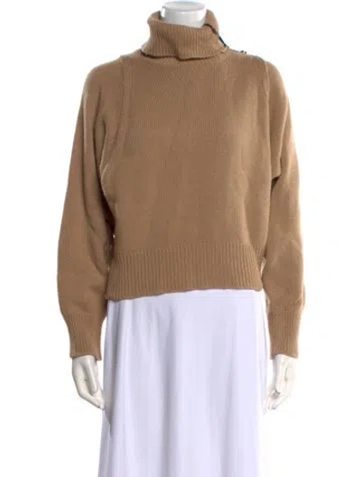 Pre-owned Liu •jo Wool Turtleneck Sweater In Neutral