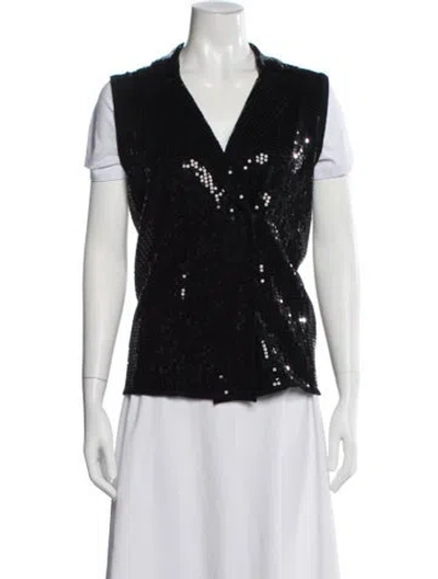 Pre-owned Liu •jo Wool Vest In Black