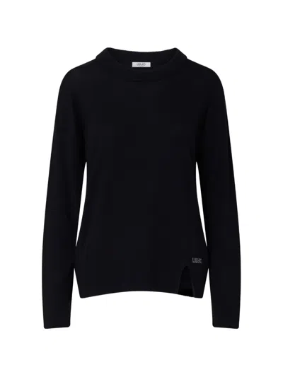 Liu •jo Wool-blend Sweater In Black
