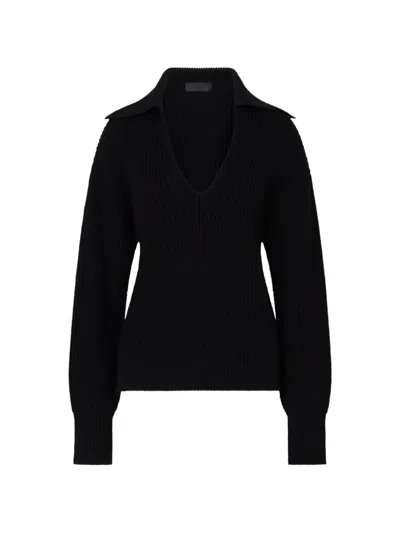 Liu •jo Wool-blend Sweater With Strings In Black