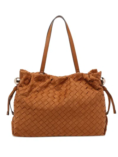 Liu •jo Woven Sequoia Tote Bag In Brown