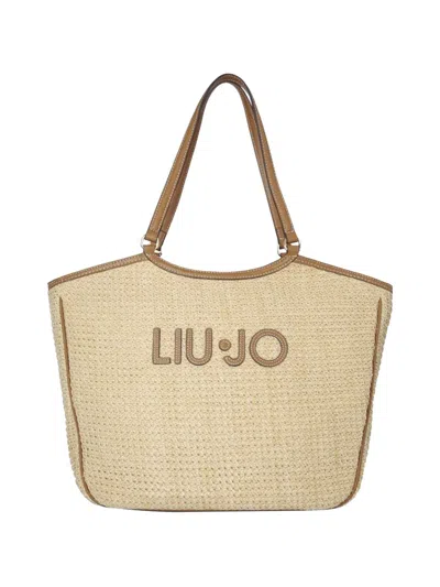 Liu •jo Woven Tote Bag In Neutral