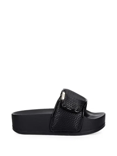 Liu •jo Woven-effect Platform Slides In Black