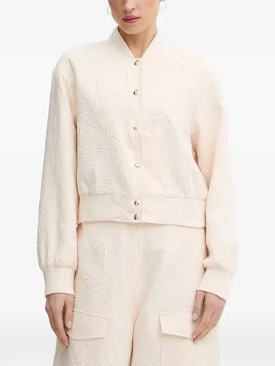 Liu •jo Wrinkle-effect Bomber Jacket In Neutral