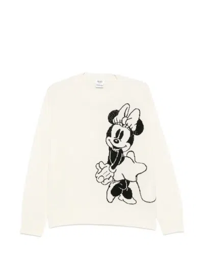 Liu •jo X Disney Minnie Mouse Intarsia-knit Sweater In White