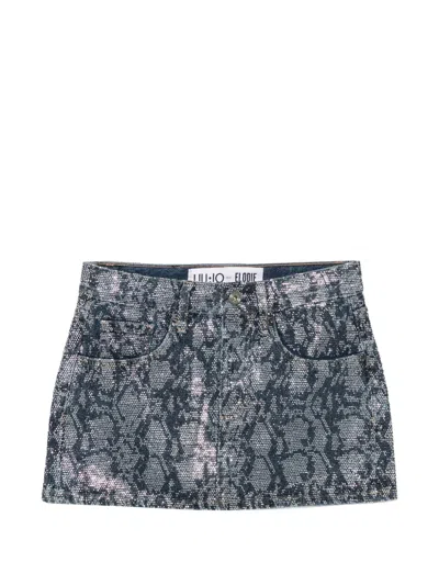 Liu •jo X Elodie Cotton Mini Skirt In Multi