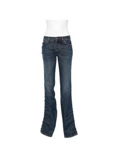Liu •jo X Elodie Whiskered Ruched Jeans In Blue