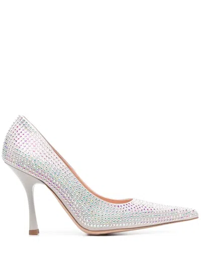 Liu •jo X Leonie Hanne Crystal-embellished 100mm Pumps In Metallic
