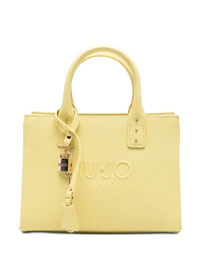 Liu •jo 엠보스드 로고 스몰 토트 백 In Yellow