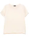 Liu •jo Yellow Crew-neck Blouse With Short Sleeves In Beige