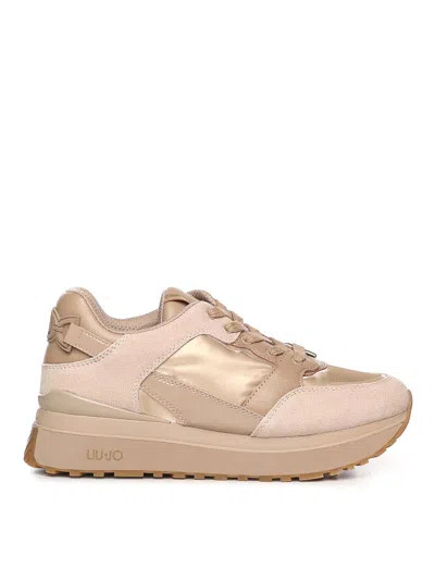 Liu •jo Leather Platform Sneakers In Neutral