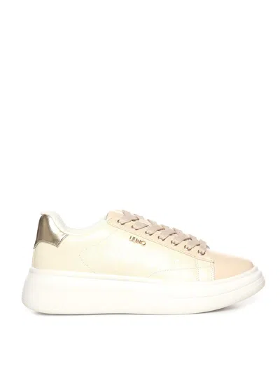 Liu •jo Leather Platform Sneakers In White