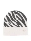 Liu •jo Zebra-print Beanie In Black