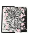 Liu •jo Zebra-print Scarf In Black
