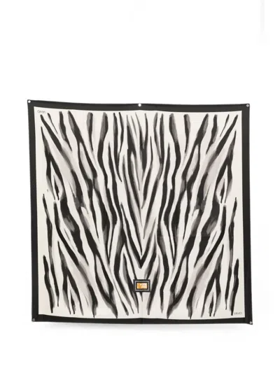 Liu •jo Zebra-print Square Scarf In Black