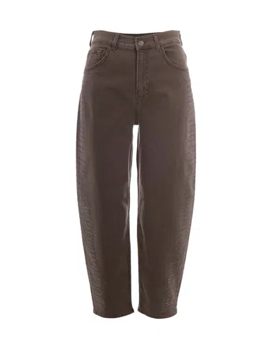Liu •jo Liu Jo Zenzero Tapered Trousers For Women In Brown