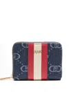 Liu •jo Zip-around Denim-effect Wallet In Blue