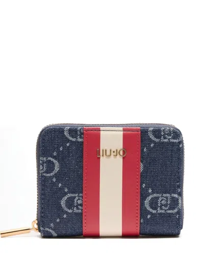 LIU •JO ZIP-AROUND DENIM-EFFECT WALLET