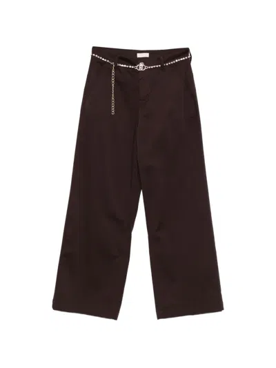 Liu •jo Zip Cropped Trousers In Brown