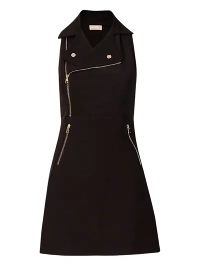 Liu •jo Zip-detail Mini Dress In Brown