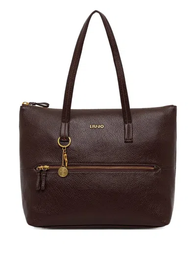 Liu •jo Zip-fastening Charm-detail Tote Bag In Brown