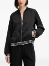 Liu •jo Zip-fastening Logo-trim Bomber Jacket In Black