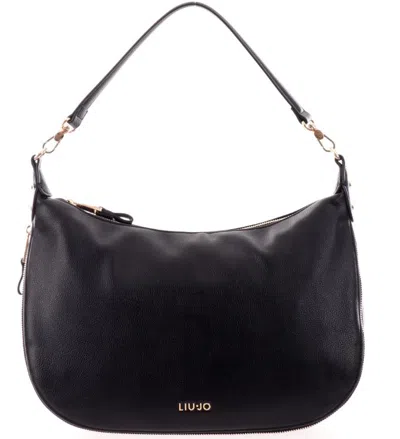 Liu •jo Liu Jo Curved Zip Shoulder Bag In Black