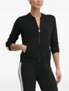 Liu •jo Zip-fastening Stripe-detail Cardigan In Black