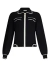 Liu •jo Black Zip-up Sweater With Classic Collar In Black