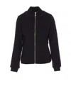 Liu •jo Zip Crewneck Sweatshirt Strass Embellishments In Black