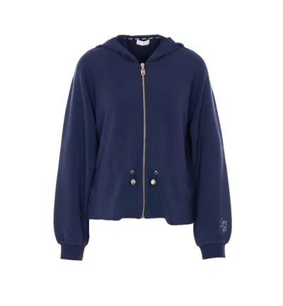 Liu •jo Zip Sweatshirt In Blue