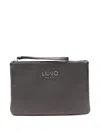 Liu •jo Zip-top Clutch Bag In Gray