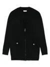 Liu •jo Zip-up Cardigan In Black