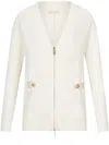 Liu •jo Zip-up Cardigan In White