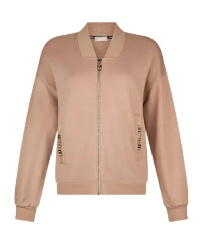 Liu •jo Zip-fastening Sweatshirt In Beige