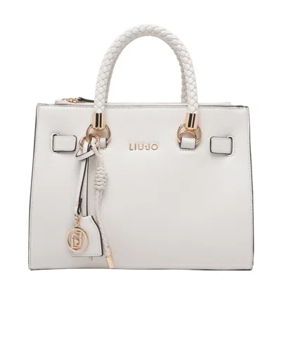 Liu •jo Liu Jo Zipped Top Handle Tote Bag In White