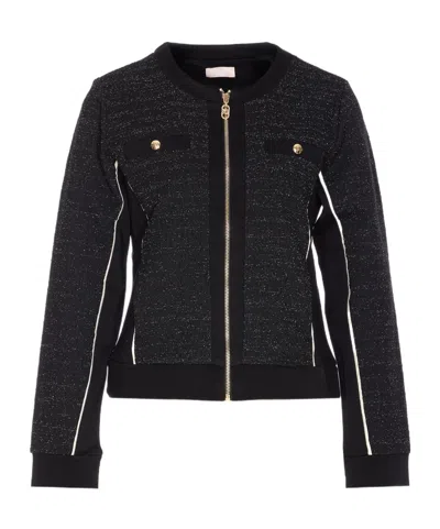 LIU •JO LIU JO BOUCLE-EFFECT ZIPPED JACKET